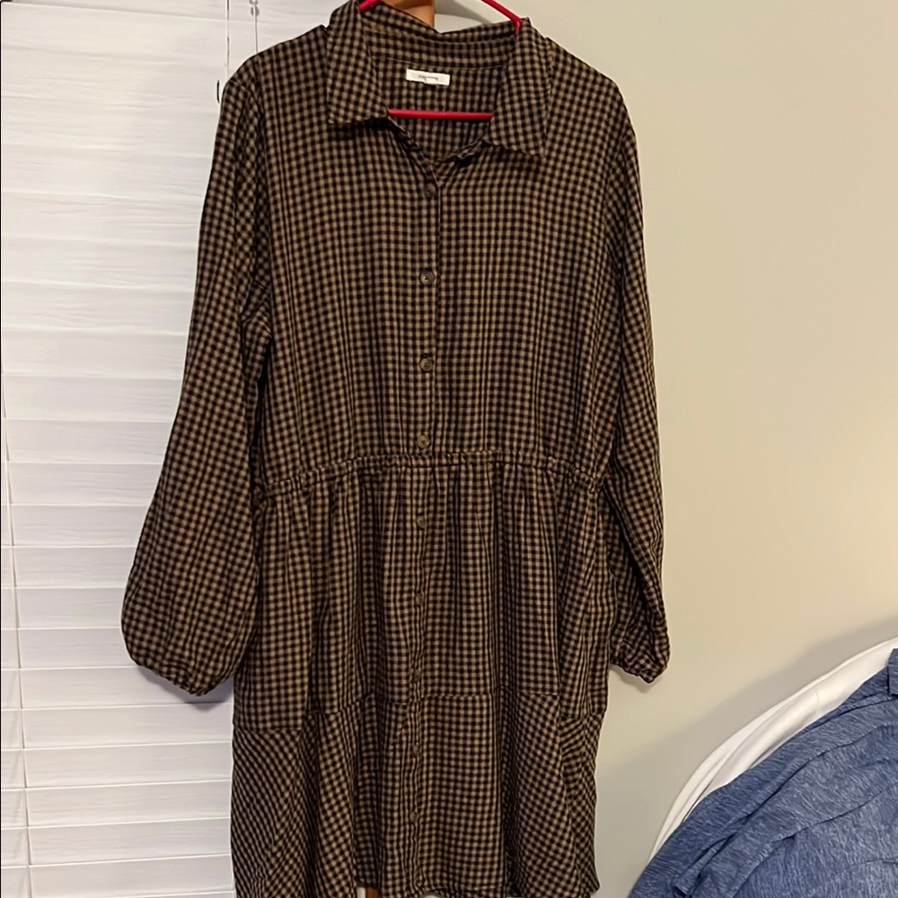 Maurices Brown Checkered Dress